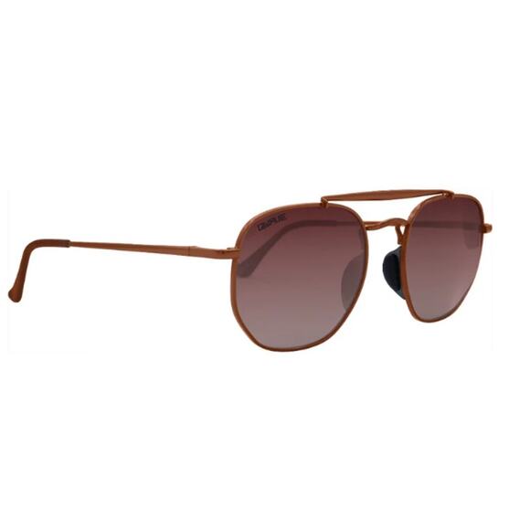 QWAVE Collection JD Polarized Sunglasses, Burnt Copper / Burgundy Gradient - Picture 1 of 7